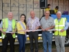 Cutting the ribbon at the official opening of the Monaghan Veteran & Vintage Club 30th Vintage Rally were (L-R) Sean McArdle, Monaghan Rose of Tralee, Marie Murnaghan, John Keenan, President of the Irish Vintage Engine & Tractor Association, Robert Patterson, President, Monaghan Veteran & Vintage Club and Matt Hull. Â©Rory Geary/The Northern Standard