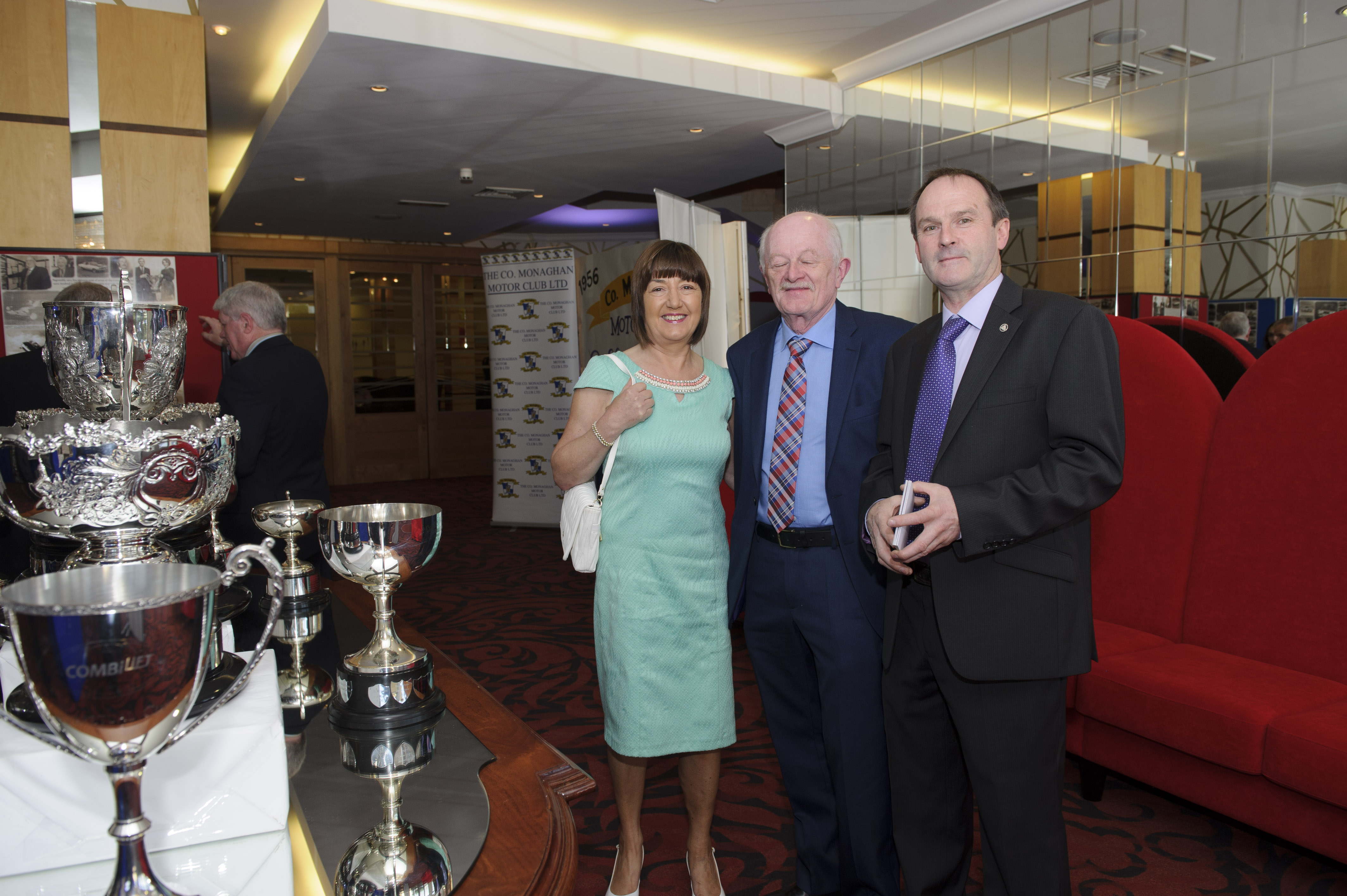 At the Monaghan Motor-club 60th Gala Ball in The Hillgrove Hotel were (L-R) Edel and John Hennessy and Brendan Flynn. Â©Rory Geary/The Northern Standard