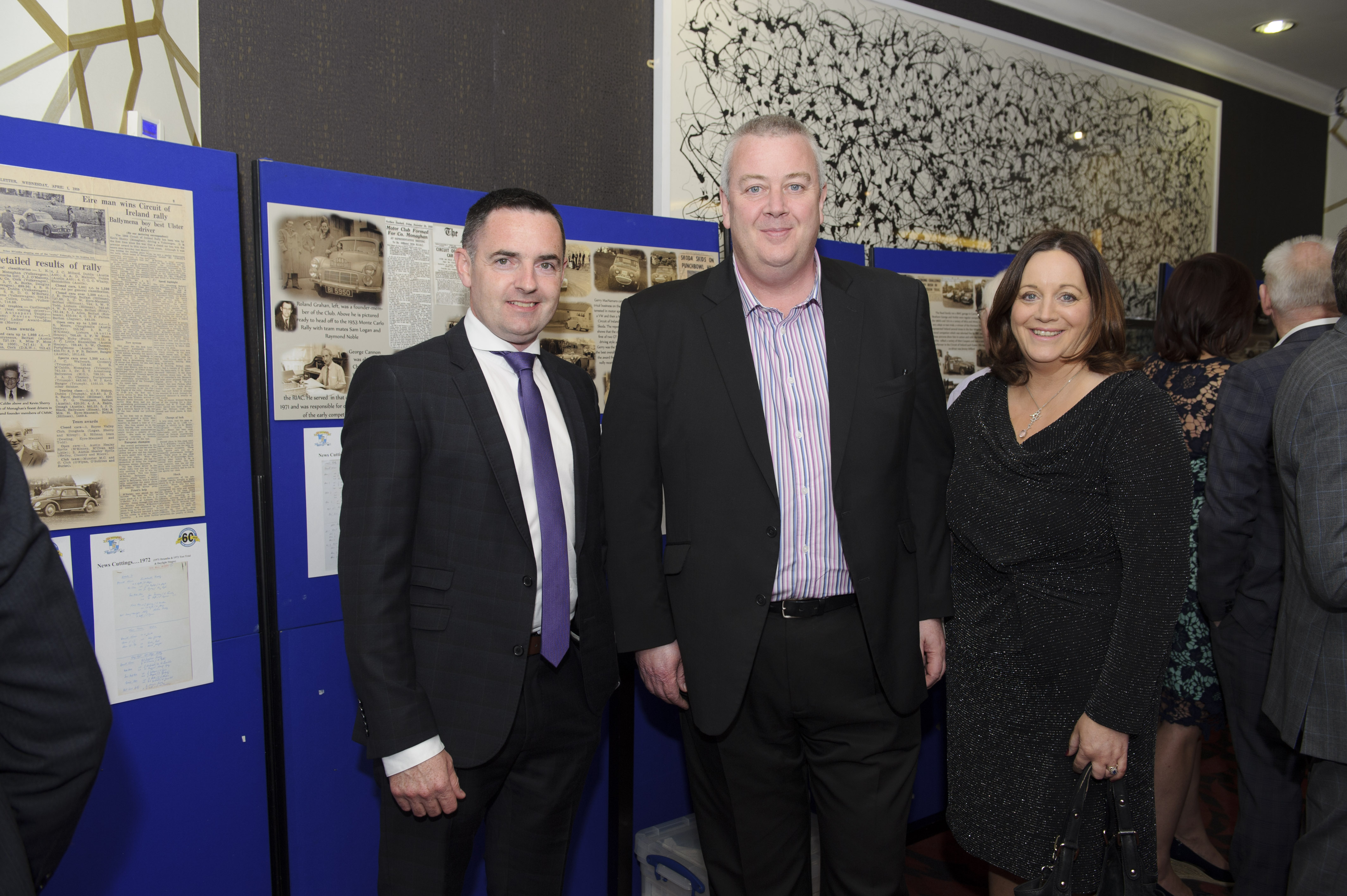 Pictured at the Monaghan Motor-club 60th anniversary gala ball were Damien Connolly, left, with Kevin and Pauline Barrett. Â©Rory Geary/The Northern Standard