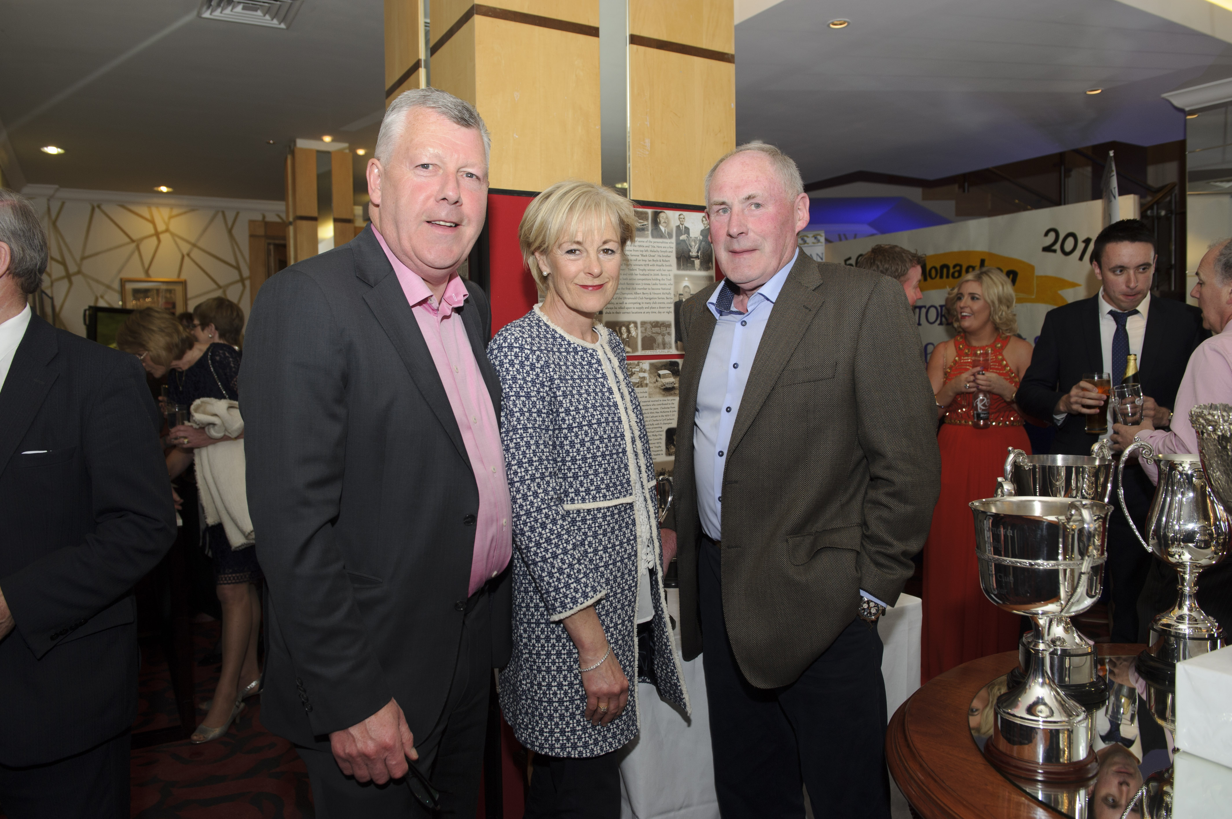 Pictured at the Monaghan Motor-club 60th anniversary gala ball were (L-R) Terence and Roisin Donnelly and Gene Meegan. Â©Rory Geary/The Northern Standard