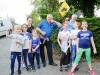 Paddy Sherlock, centre, with some of the crowd at The Ned Run, in Scotstown, last Friday. Â©Rory Geary/The Northern Standard