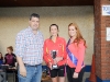 Ladies winner of The Ned Run, Nicola Flanagan, centre, Blayney Rockets, being presented with the cup by Stephen McKenna and Shauna McAree, Tydavnet Show Queen. Â©Rory Geary/The Northern Standard