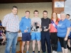 At the presentation of the prizes for The Ned Run were (L-R) Stephen McKenna, Colm Kirk,Clones AC, 2nd, Shane Brady, Clones AC, winner, Ciaran Sherlock, Monaghan Town Runners, 3rd, Shauna McAree, Tydavnet Show Queen and Noeleen Boylan. Â©Rory Geary/The Northern Standard