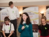 Emma McPhillips and members of the Largy College YSI Group, during their presentation at the Clones Family Resource Centre's Peace of Mind positive mental health conference. Â©Rory Geary/The Northern Standard