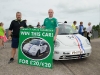 Gareth Keenan and Sean Boyle, with a Volkswagen Beetle, which is being raffled in aid of the Friends of Roslea Shamrock's, at the 5 Miler run, last Sunday. Â©Rory Geary/The Northern Standard