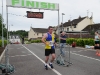 Johnny McCaughey from Clones AC, crossing the finishline at the Friends of Roslea Shamrock's 5 Miler Border Challenge Â©Rory Geary/The Northern Standard