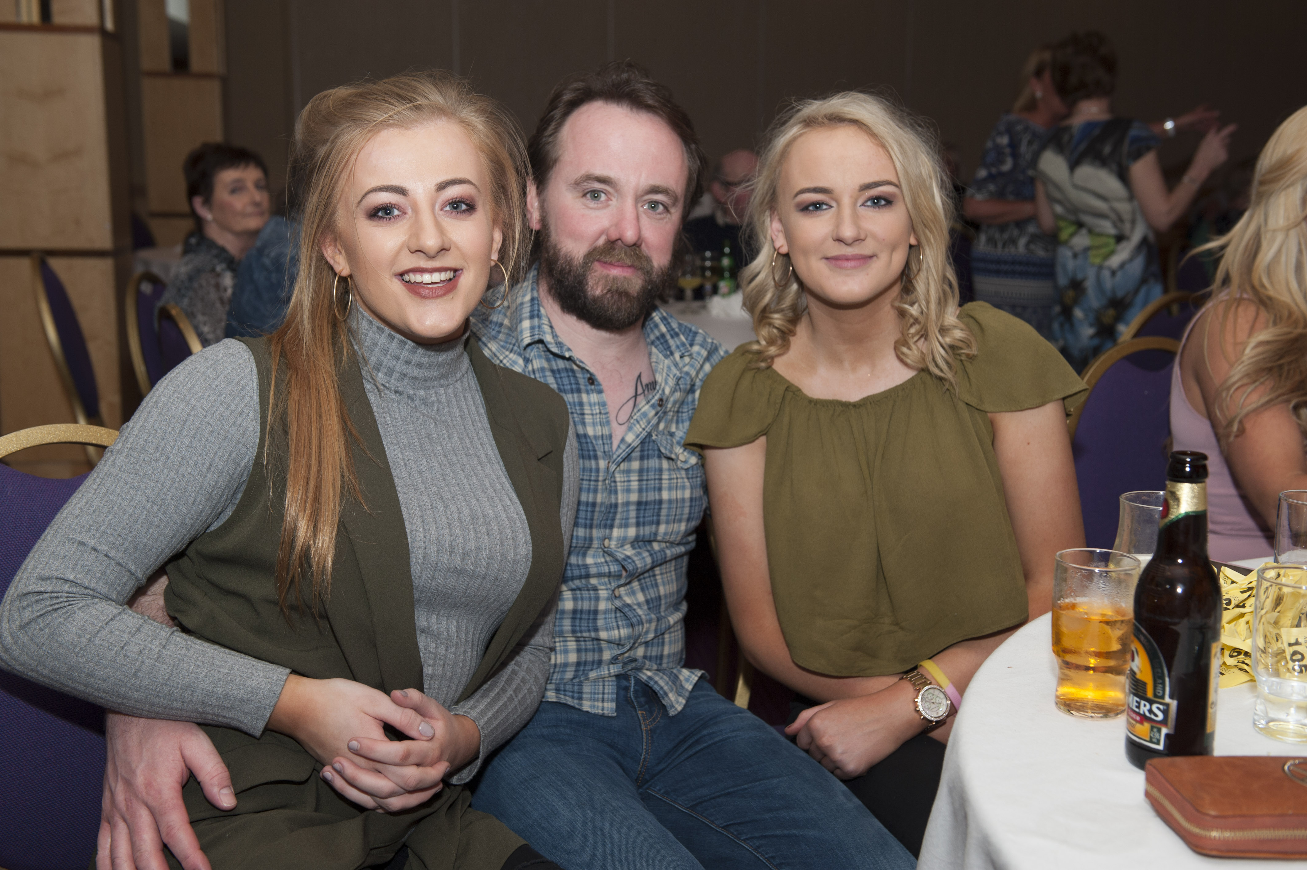 Paul Lavery with Grainne and Dervla McKenna at Pat The President's Country Music & Western Night in The Hillgrove Hotel. Â©Rory Geary/The Northern Standard