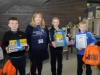 Winners of the Lego competition 8+ category at the presentation were (L-R) Conal Sheerin, 3rd, Deirdre McQuaid, Science Week coordinator, Darragh & Conor McMeel, winners. Â©Rory Geary/The Northern Standard