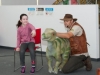 Sofie Neeson with Dale Treadwell from Naturally Wild, during one of his shows about dinosaurs. Â©Rory Geary/The Northern Standard
