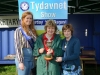 Tydavnet Show Queen Shauna McAree, left and President of Tydavnet Show, Mary Sherry, right, presenting the Country Markets Cup for Fruit to Jane Sherry. Â©Rory Geary/The Northern Standard