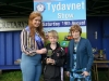 Tydavnet Show Queen Shauna McAree, left and President of Tydavnet Show, Mary Sherry, right, presenting the Foroige Cup to winner Malcolm Graham. Â©Rory Geary/The Northern Standard