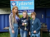 Tydavnet Show Queen Shauna McAree, left and President of Tydavnet Show, Mary Sherry, right, presenting Sophie Marron with the Liam Butler Cup for joined writing. Â©Rory Geary/The Northern Standard