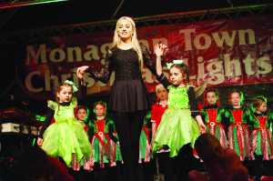 Some of the dancers from Scoil RÃ­nce Ni Bhrogain taking part in the Monaghan Town Christmas Lights Switch-On. Â©Rory Geary/The Northern Standard