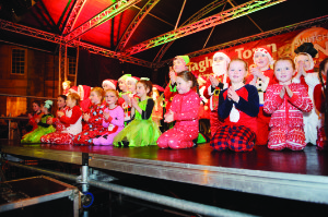 Some of the members of the Scoil RÃ­nce Ni Bhrogain dancers at the switch-on of the Monaghan Town Christmas lights. Â©Rory Geary/The Northern Standard