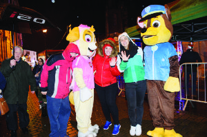 Some of the characters from Paw Patrol, at the Monaghan Town Christmas Lights Switch-On, with a group from Bulgaria. Â©Rory Geary/The Northern Standard