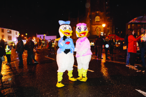 Donald and Daisy Duck at the Monaghan Town Christmas Lights Switch-On, last Sunday. Â©Rory Geary/The Northern Standard