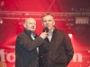 Cathaoirleach of Monaghan Municipal District, Robbie Gallagher, right, speaking with Sean McCaffrey, at the Monaghan Town Christmas Lights Switch-On. Â©Rory Geary/The Northern Standard